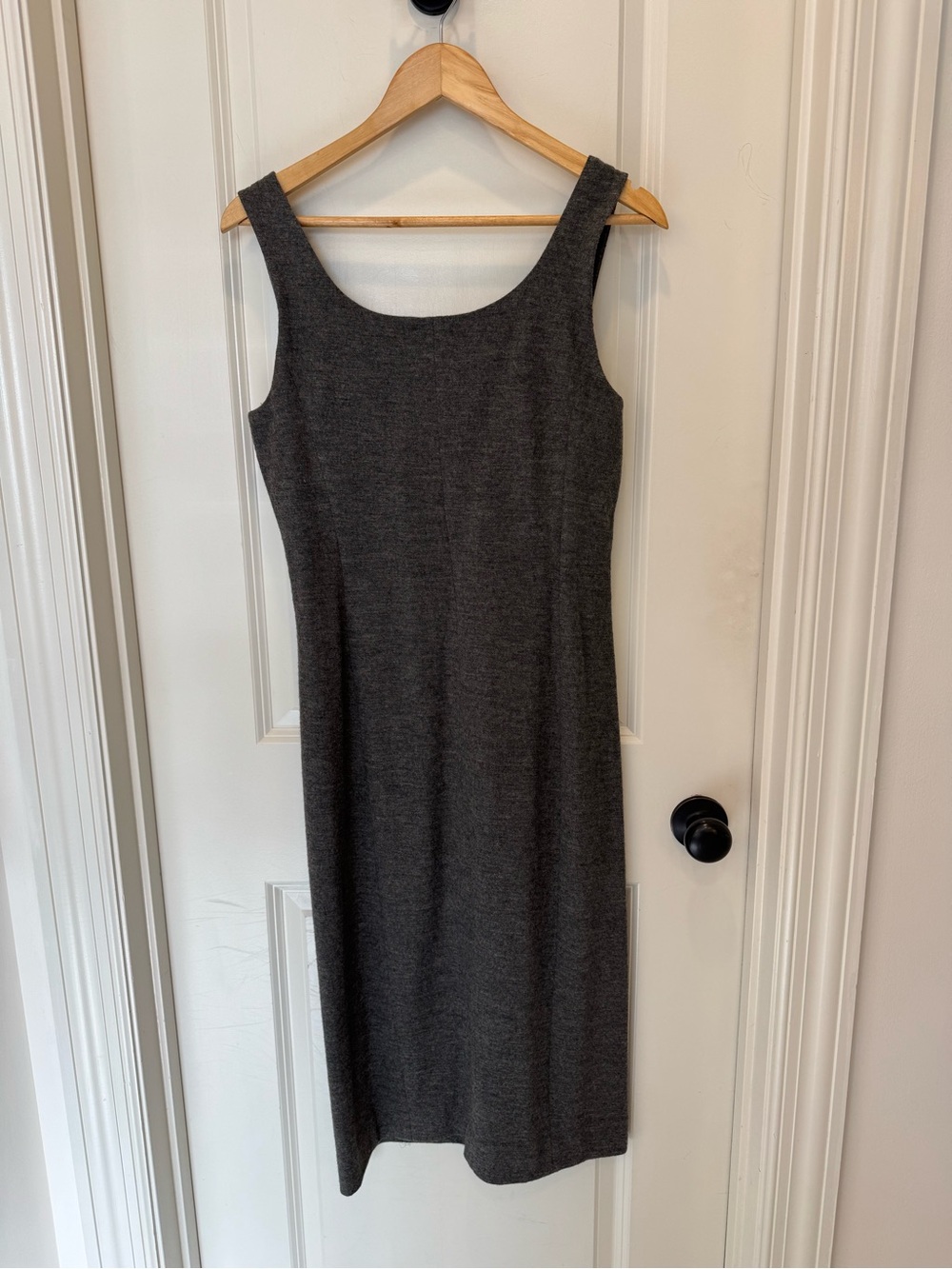 Ralph Lauren Gray Wool Midi Sheath Dress